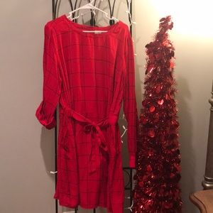 Andeawy Red Block Belted Dress XXL
